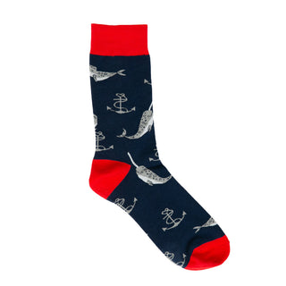 Anchor and Swordfish crew socks with a height of 7 inches
