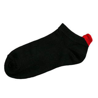 Black Ankle Sock with Red Heart on Heel