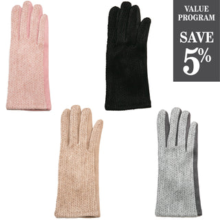Assortment of Brenda sweater gloves in 4 colors