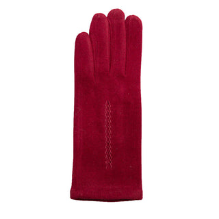 Maroon faux suede Blanche Glove with stitched detail down the center