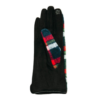 Devin plaid texting glove in navy, red and green plaid palm