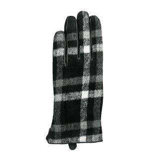 Devin plaid texting glove in black, gray and white