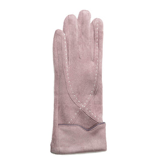 Lavender Ethel Glove with x-stitching in white