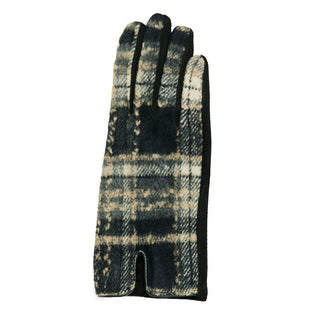 Dawn navy plaid texting gloves for women
