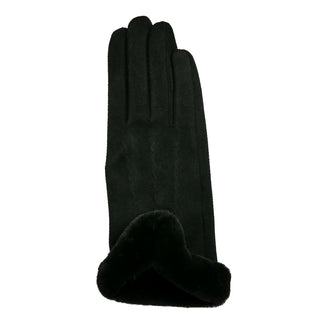 Black faux fur glove