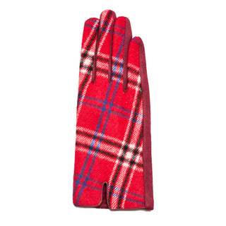 Red plaid Gale touch screen glove