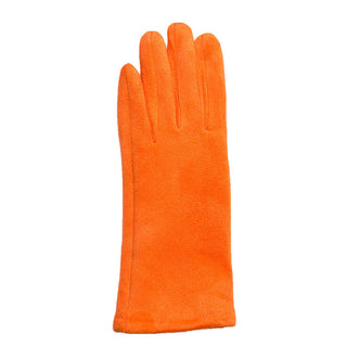 Orange Michele faux suede texting glove