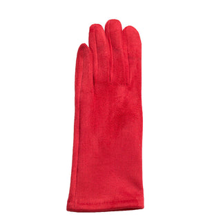 Red Michele faux suede texting glove