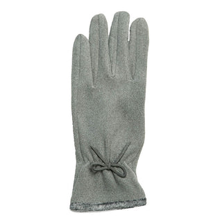Gray Glove with Bow at Cuff