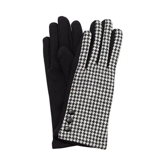 black and white houndstooth texting glove