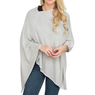 Metallic Silver 100% Bamboo One Size Poncho