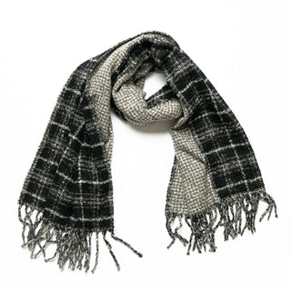 black and gray plaid reversible Rita scarf