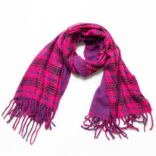magenta plaid reversible Rita scarf