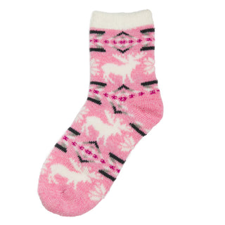 pink moose wintry socks 