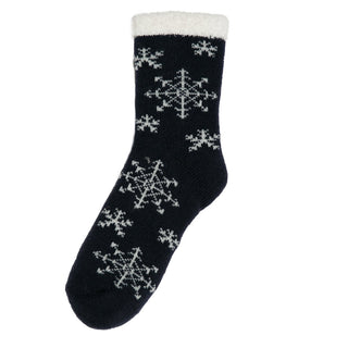 navy snowflake wintry socks