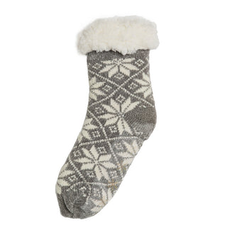 snowflake double layer sock gray with silver lurex
