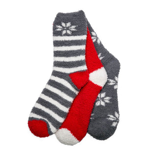 Gray and Red Serenity 3 Sock Set 