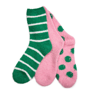 Pink and Green Serenity 3 Sock Set 