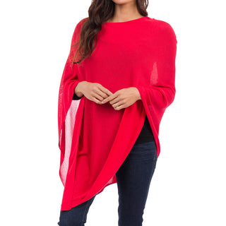Tomato Red 100% Bamboo One Size Poncho