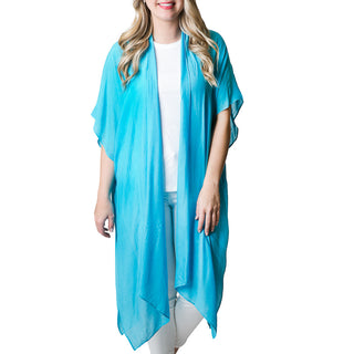 Turquoise One Size and 100% Viscose Kimono