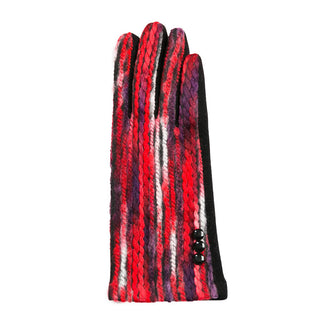 red multi color stripe fashion glove for women
